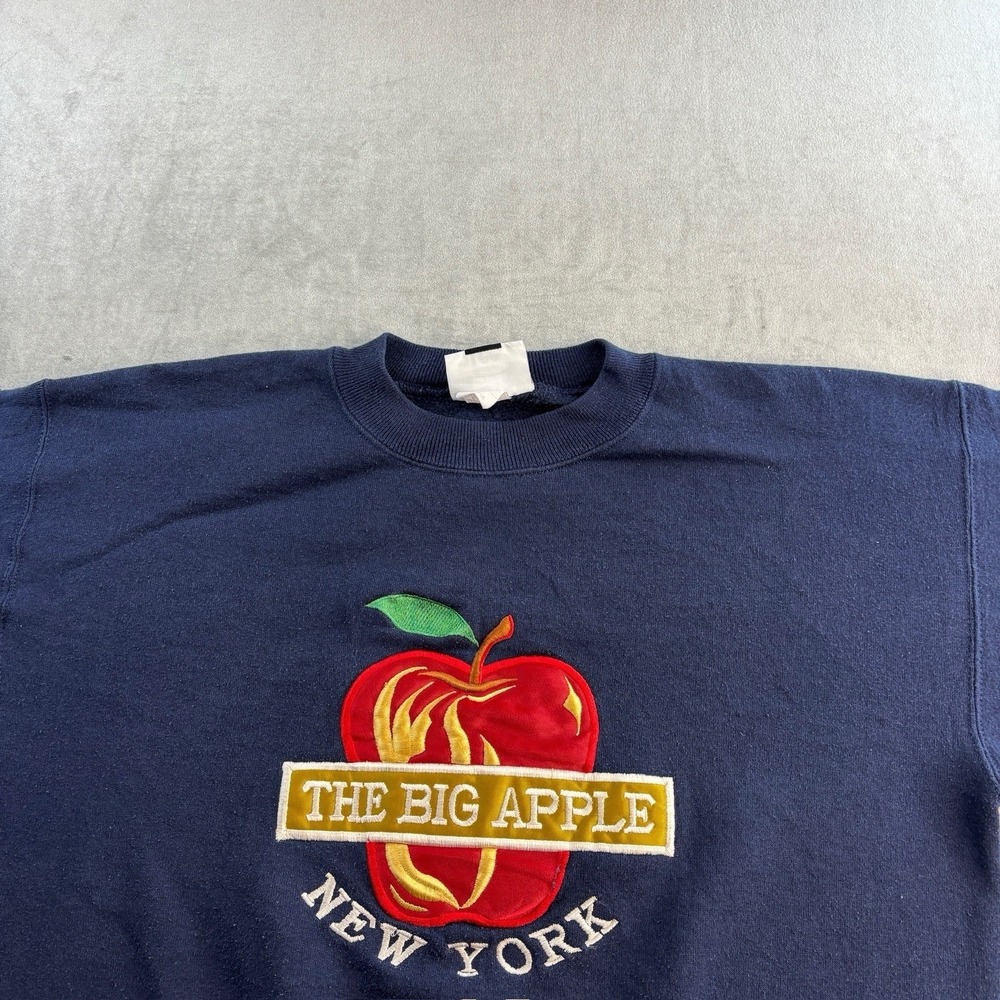 Lee The Big Apple New York Crewneck Sweatshirt Men's Large Navy USA Made - Picture 4 of 14